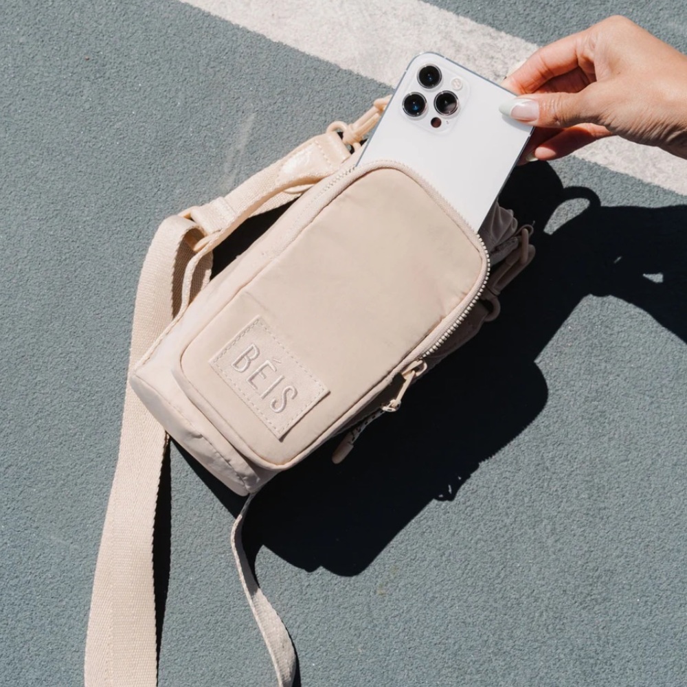 BEIS Water Bottle Sling in Beige
